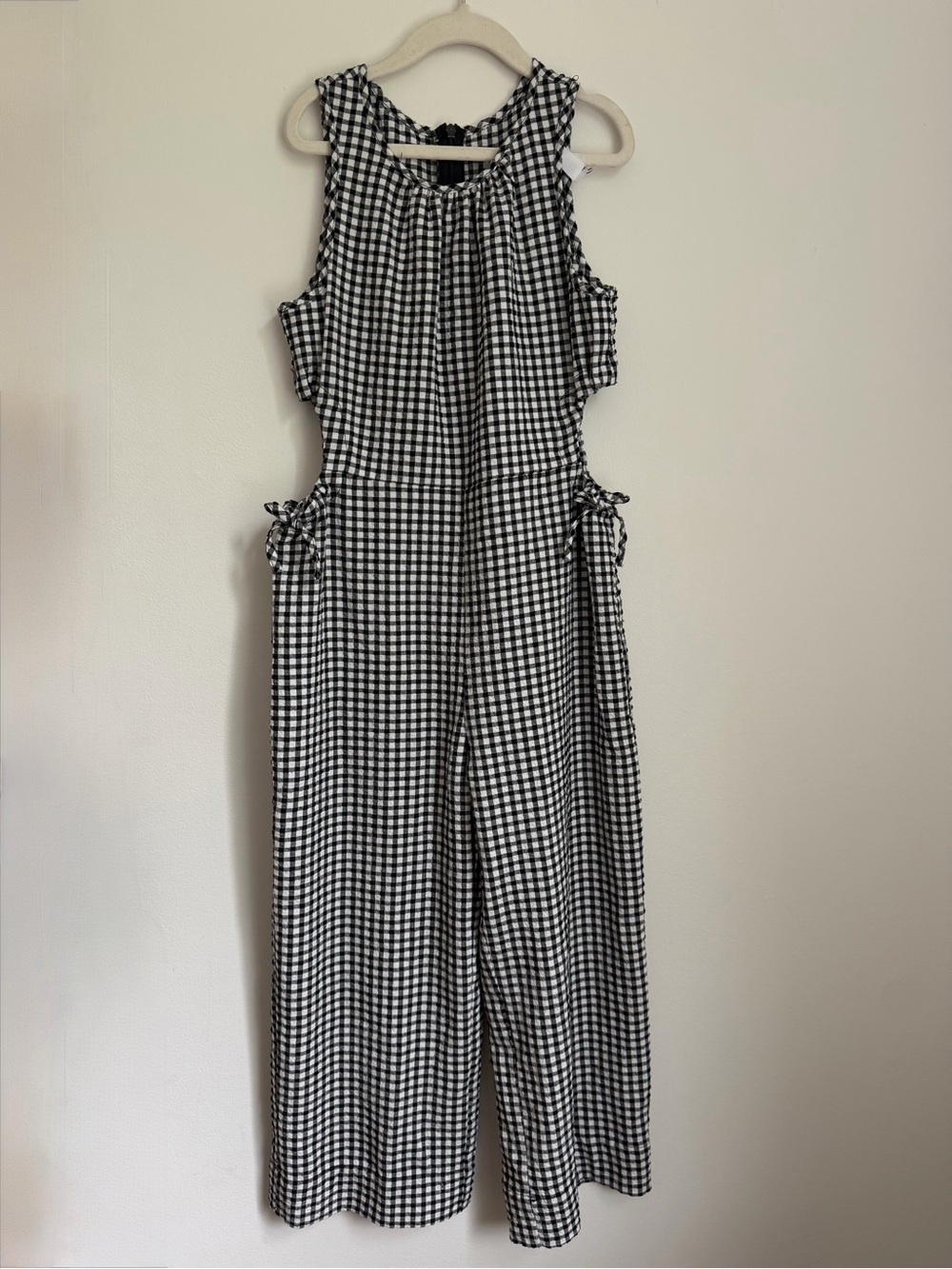 Zara Kids Gingham Wide-Leg Jumpsuit with Side Cut-Outs (Size 10)